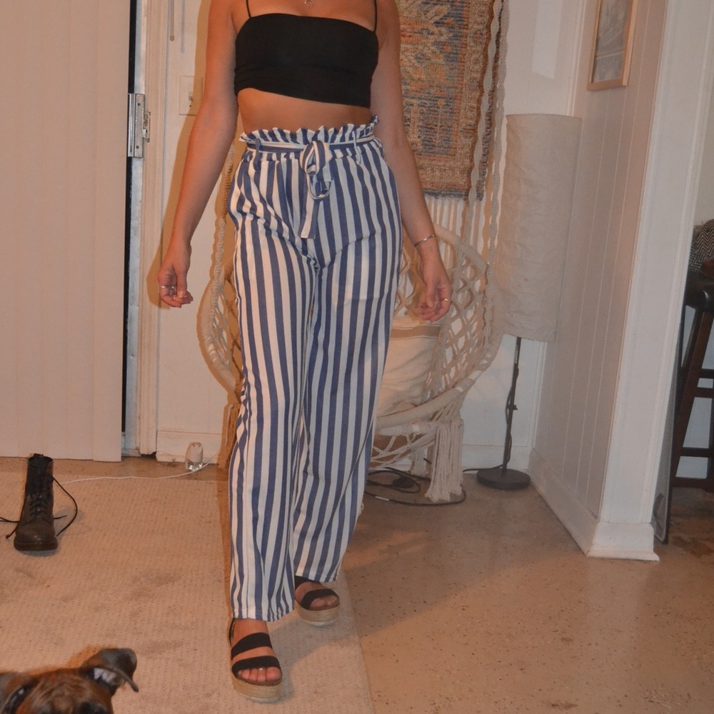 Blue Striped Beach Pants